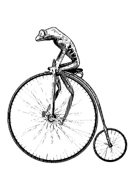 Frog Riding a Penny-Farthing Bicycle