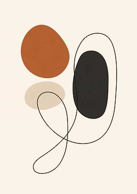 Minimalist Neutral Shapes with Line Art