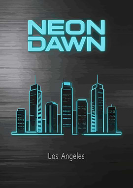 Neon Dawn Los Angeles Cityscape