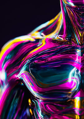 Iridescent Liquid Chrome Muscle