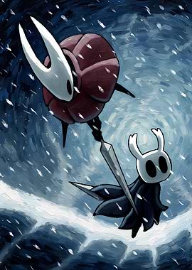 Hollow Knight Characters in Snow