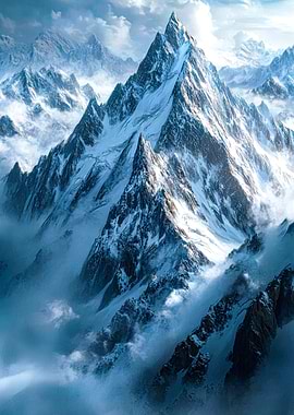 Majestic Snowy Mountain Peaks