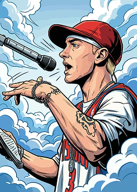 Eminem Rapping in Clouds