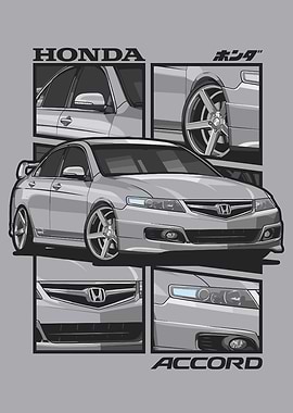 Honda Accord Car Illustration