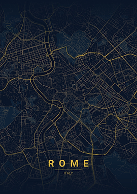 Rome Italy Map Art