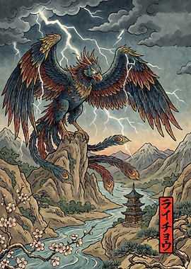 Thunderbird Cryptid Ukiyo-e