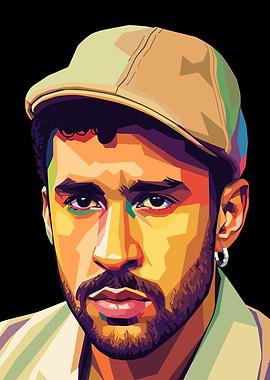 Pop Art Portrait of a Bad Bunny