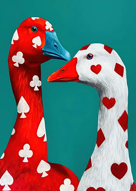 Playing Card Geese