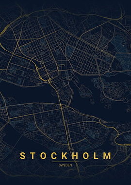 Stockholm Sweden Map Poster