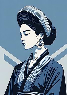 Portrait of a Woman in Traditional Attire