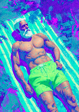 Psychedelic Neon Sunbather Gay Art