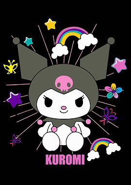 Kuromi with Rainbows and Stars