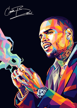 Chris Brown Pop Art Portrait