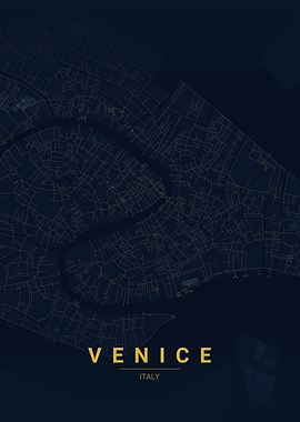 Venice Italy Map Art