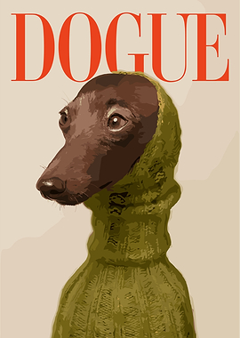 Dogue Magazine Cover with Dog