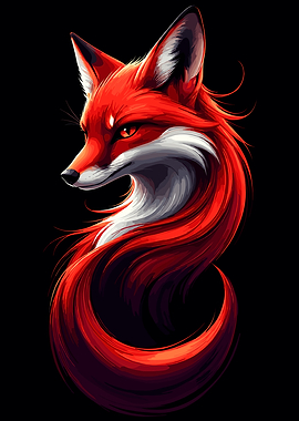 Stylized Red Fox Portrait