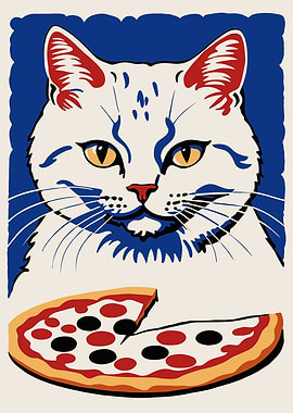 Cat Looking at Pizza
