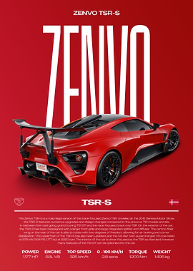 Zenvo TSR-S Supercar Car Poster