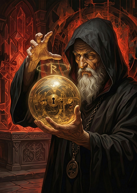 Wizard holding a magical orb