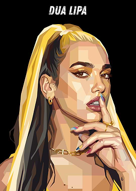 Dua Lipa Pop Art Portrait
