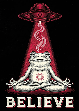 Believe UFO Frog Meditation