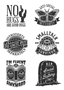 Introvert and Anti-Social Themed Graphics