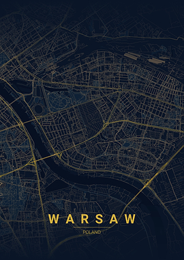 Warsaw City Map Poster