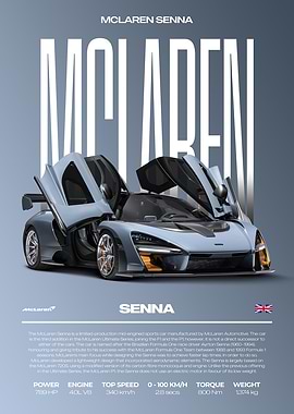 McLaren Senna Supercar Car Poster