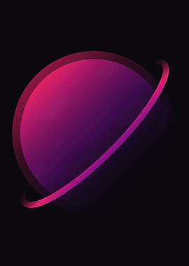 Purple Planet with Ring