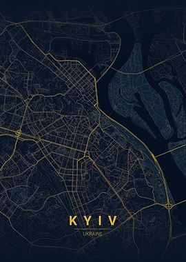 Kyiv Ukraine Map Poster
