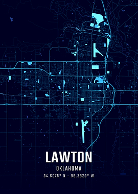 Lawton Oklahoma Midnight City Map