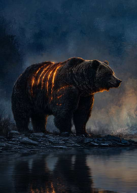 Fiery Grizzly Bear