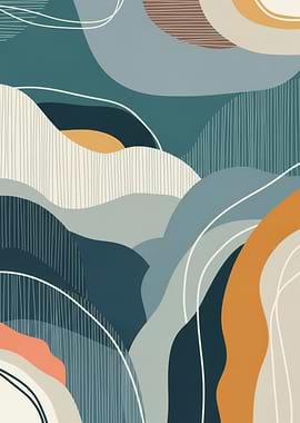 Abstract Landscape with Organic Shapes