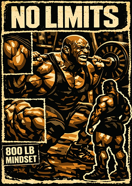 No Limits 800 LB Mindset Weightlifting Poster