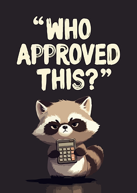 Raccoon with Calculator and Text