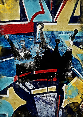 Graffiti Crown with Abstract Background