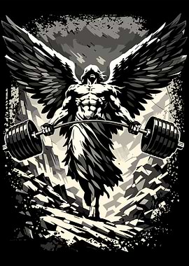 Winged Angel Lifting Weights
