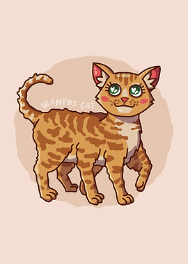 Cute Orange Six Legged Wampus Cat Illustration