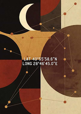 Celestial Map with Coordinates