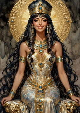 Egyptian Queen with Golden Headdress