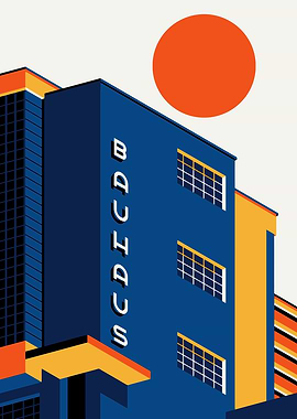 Bauhaus Building with Sun