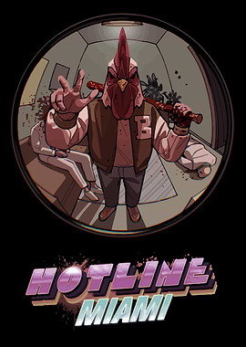 Hotline Miami Rooster Masked Character