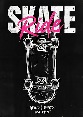 Skate Ride Vintage Poster