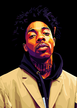 Pop Art Portrait of a Brent Faiyaz