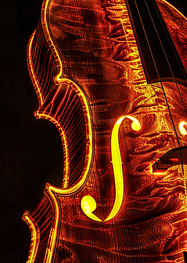 Close-up of a Neon cello