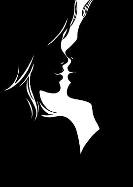 Couple's Silhouette Kiss
