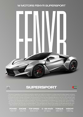 W Motors Fenyr Supersport Car Poster