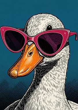 Cool Duck Wearing Sunglasses