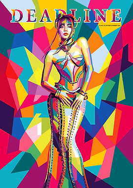 Pop Art Portrait of a Lisa blackpink