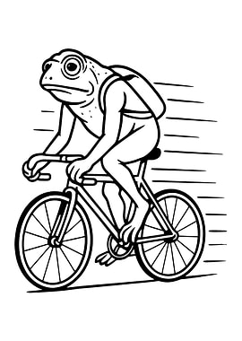 Frog riding a bicycle